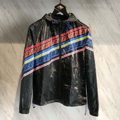 Fendi 2019 Mens Wind Breaker Jacket - 펜디 남성 신상 방풍 자켓 Fen0130x.Size(m - 3xl).블랙