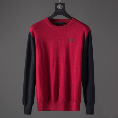 EA Armani 2019 Mens Crew  Neck Wool Sweater - 알마니 남성 크루넥 울 스웨터 Arm0138x.Size(m - 3xl).2컬러(레드/퍼플)