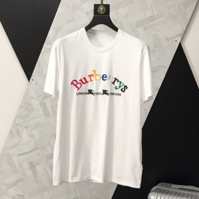 Burberry 2019 Mens Crew -neck Cotton Short Sleeved Tshirt - 버버리 남성 크루넥 고튼 반팔티 Bur0523x.Size(m - 3xl).화이트