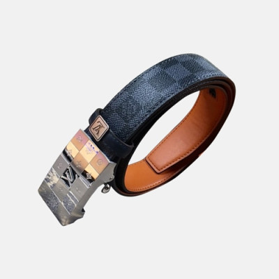 Louis vuitton 2019 Mens Signature Box Logo Buckle Leather Belt - 루이비통 남성 신상 시그니처 박스 로고 버클 레더 벨트 Lou0842x.Size(3.4cm).블랙은장