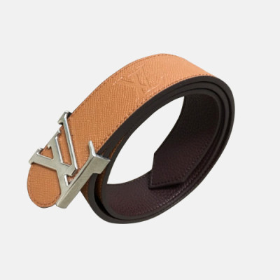 Louis vuitton 2019 Mens Signature Initial Logo Buckle Leather Belt - 루이비통 남성 신상 시그니처 이니셜 로고 버클 레더 벨트 Lou0847x.Size(4.0cm).브라운은장