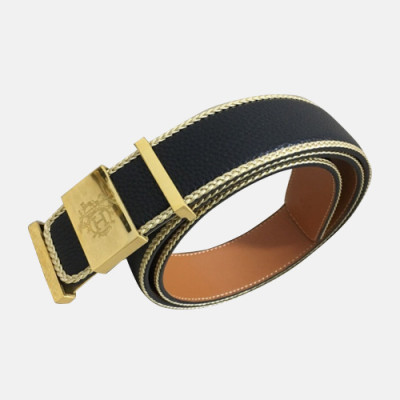 Hermes 2019 Mens Business Initial Logo Leather Belt - 에르메스 남성 비지니스 이니셜 로고 가죽 벨트 Her0167x.Size(3.8cm).블랙금장