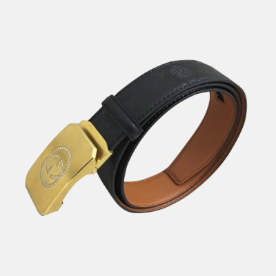 Gucci 2019 Mens Box Logo Cubic Steel Buckle Leather Belt - 구찌 신상 남성 박스 로고 큐빅 스틸 버클 레더 벨트 Guc0826x.Size(3.4cm).블랙금장