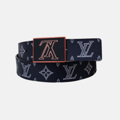 Louis vuitton 2019 Mens Signature Initial Logo Buckle Leather Belt - 루이비통 남성 신상 시그니처 이니셜 로고 버클 레더 벨트 Lou0859x.Size(3.5cm).네이비