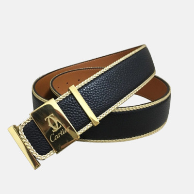 Cartier 2019 Mens Initial Box Logo Business Leather Belt - 까르띠에 신상 남성 이니셜 박스 로고 비지니스 레더 벨트 Car0013x.Size(3.8cm).블랙금장