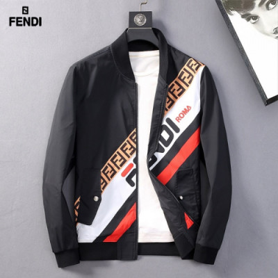 Fendi 2019 Mens Logo Casual Blouson - 펜디 남성 로고 캐쥬얼 블루종 Fen0140x.Size(m - 3xl).블랙