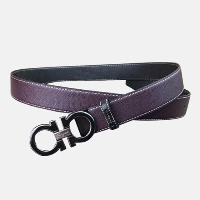 Salvatore Ferragamo 2019 Mens Gancio Buckle Reversible Leather Belt - 살바토레 페라가모 남성 간치오 버클 양면 레더 벨트 Fer0225x.Size(3.5cm).퍼플검장