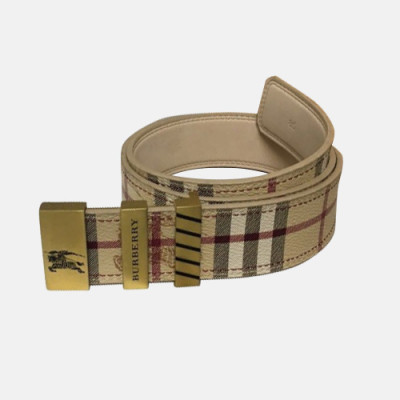 [매장판]Burberry 2019 Mens Londan Box Logo Buckle Business Check Leather Belt - 버버리 남성 런던 박스 로고 버클 비지니스 체크 레더 벨트 Bur0592x.Size(3.8CM).체크베이지금장