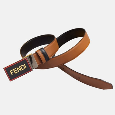 [매장판]Fendi 2019 Mens Cajual Box Logo Reversible Leather Bellt - 펜디 남성 캐쥬얼 박스 로고 양면 레더 벨트 Fen0156x.Size(3.4CM).브라운은장