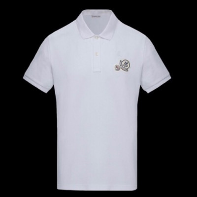 Mocler 2019 Mens Polo Patch Logo Cotton Short Sleeved T-shirt - 몽클레어 남성 신상 폴로 패치 로고 반팔티 Moc0440x.Size(m - 3xl).화이트