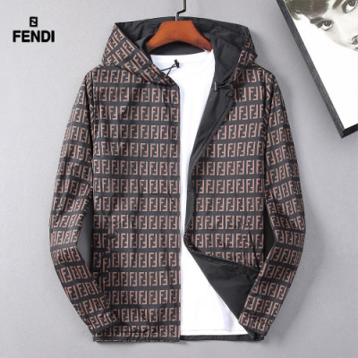 Fendi 2019 Mens Signature Logo Casual Blouson - 펜디 남성 시그니처 로고 캐쥬얼 블루종 Fen0174x.Size(m - 5xl). 브라운