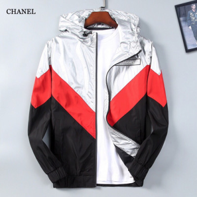 Chanel 2019 Mens Patch Logo Windproof Jacket - 샤넬 남성 패치 로고 방풍 자켓 Cnl0314x.Size(m - 3xl).실버