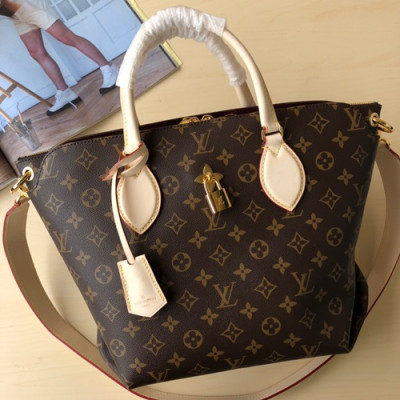 Louis Vuitton Monogram Flower Zipped Tote Shoulder Bag,36cm - 루이비통 모노그램 플라워 지퍼 토트 숄더백  M44359,LOUB1023,36cm,브라운+베이지