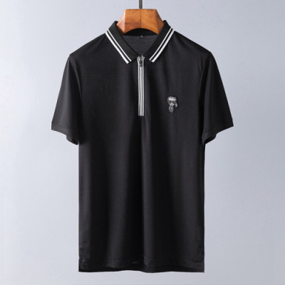 Fendi 2019 Mens Business Polo Cotton Short Sleeved T-shirt - 펜디 남성 비지니스 폴로 코튼 반팔티 Fen0176x.Size(m - 3xl).2컬러(블랙/화이트)