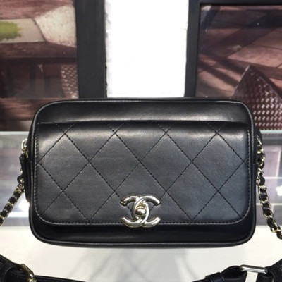 Chanel Vintage Chain Leather Camera Bag, 20CM - 샤넬 빈티지 체인 레더 카메라백,CHAB0604,20CM,블랙