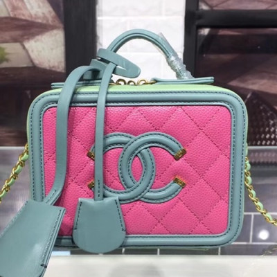 Chanel 2019 Leather Women Tote Shoulder Bag ,17CM - 샤넬 2019 레더 여성용 토트 숄더백 CHAB0609,17CM,핑크+민트