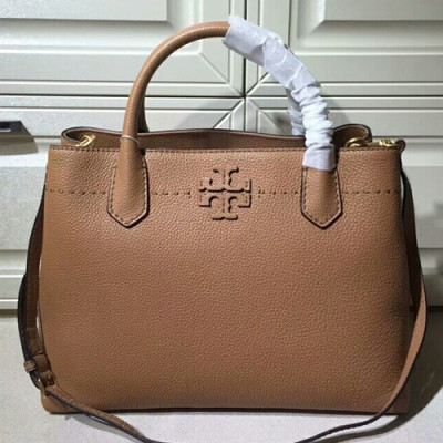 Tory Burch Leather Mcgraw Triple-Compartment Satchel Tote Shoulder Bag,35cm - 토리버치 맥그로우 레더 트리플 컴파트먼트 사첼 토트 숄더백 TBB0197,35cm,카멜