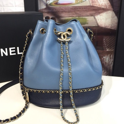 Chanel 2019 Women Leather Chain Bucket Shoulder Bag ,22CM - 샤넬 2019 여성용 레더 체인 버킷 숄더백,CHAB0633,22CM,블루