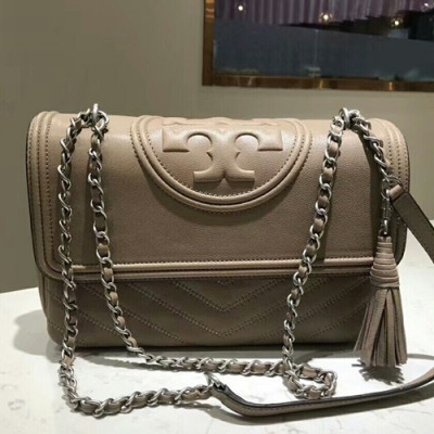 Tory Burch Fleming Distressed Convertible Leather Shoulder Bag,28cm - 토리버치 플래밍 디스트레스드 컨버터블 레더 숄더백 TBB0216,28cm,베이지그레이