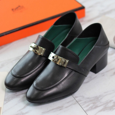 Hermes 2019 Ladies Kelly Buckle Leather Loafer - 에르메스 여성 켈리 버클 레더 로퍼 Her0250x.Size(225 - 250).블랙