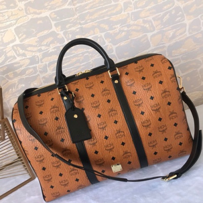 MCM Visetos Canvas Boston Bag,50.5cm - 엠씨엠 비세토스 캔버스 남여공용 보스턴백 MCMB0098, 50.5cm,브라운