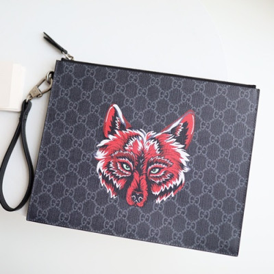 Gucci Supreme Wolf Mens Clutch Bag ,28CM - 구찌 수프림 울프 남성용 클러치백 547084,GUB0519,28cm,블랙