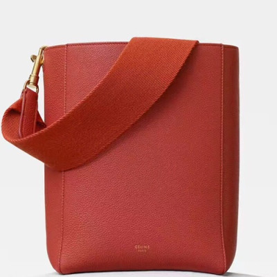 Celine Leather Sangle Small Shoulder Bag,25CM - 셀린느 레더 상글 스몰 숄더백 ,77426-5,25CM,레드