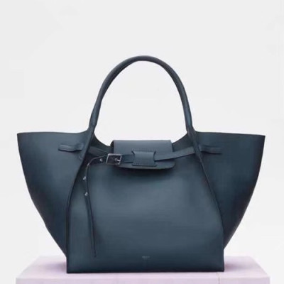 Celine Tote Shoulder Bag,33CM - 셀린느 레더 토트 숄더백 ,55425-5,33CM,네이비