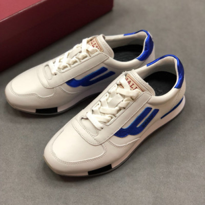 [매장판]Bally 2019 Mm/Wm Logo Leather Sneakers - 발리 남자 로고 레더 스니커즈 Bly0084x.Size(225 - 265).블루