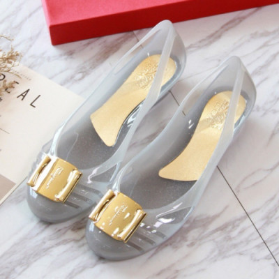 Salvatore Ferragamo 2019 Womens Classic Metal Logo Ballet Shoes - 페라가모 여성 클래식 메탈 로고 발렛 슈즈 Fer0258x.Size(225 - 245).그레이