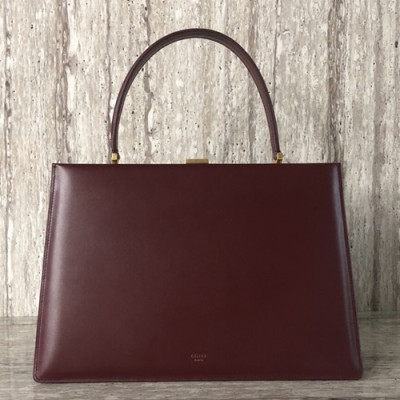 Celine  Leather Women Tote Bag,32CM - 셀린느 레더 여성용 토트백 ,90052-4,32CM,와인