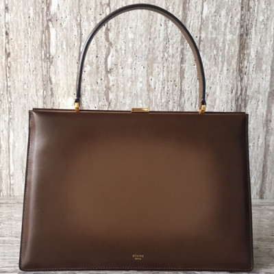 Celine  Leather Women Tote Bag,32CM - 셀린느 레더 여성용 토트백 ,90052-9,32CM,다크브라운