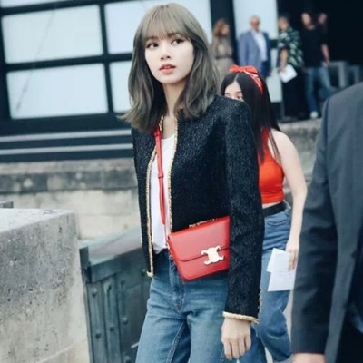 Celine 2019 Leather Women Shoulder Bag,22CM - 셀린느 2019 레더 여성용 숄더백 ,187368-10,22CM,레드 - 리사