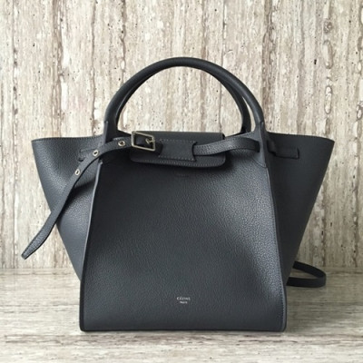 Celine Tote Shoulder Bag,26CM - 셀린느 레더 토트 숄더백 ,55426-4,26CM,블랙