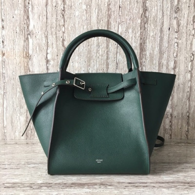 Celine Tote Shoulder Bag,26CM - 셀린느 레더 토트 숄더백 ,55426-8,26CM,다크그린