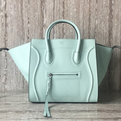 Celine Luggage Leather Tote Bag,30CM - 셀린느 러기지 레더 토트백 ,9901-18,30CM,민트