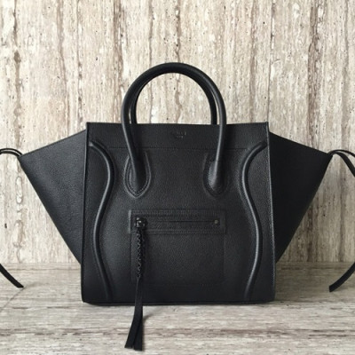 Celine Luggage Leather Tote Bag,30CM - 셀린느 러기지 레더 토트백 ,9901-20,30CM,블랙