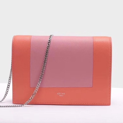 Celine Leather Frame WOC Chain Shoulder Bag,20CM - 셀린느 레더 프레임 WOC 체인 여성용 숄더백 ,CELB0016,21CM,핑크