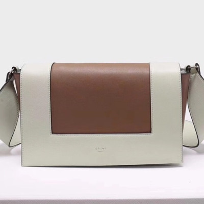 Celine Leather Frame Shoulder Bag,25CM - 셀린느 레더 프레임 여성용 숄더백 ,43343-28,25CM,연브라운