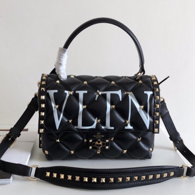 [매장판]Valentino 2019 Leather Stud Tote Shoudler Bag,23CM - 발렌티노 2019 레더 스터드 토트 숄더백,0055-VTB0037,23CM,블랙