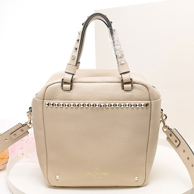 Valentino 2019 Leather Rockstud Tote Shoudler Bag,22CM - 발렌티노 2019 레더 락스터드 토트 숄더백,VTB0057,22CM,베이지