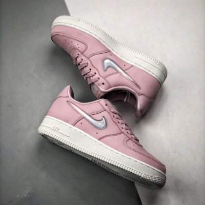 Nike Air Force1 Swoosh Leather Sneakers - 나이키 에어 폭스 레더 스니커스 Nik0082x.Size(230 - 245).인디언핑크