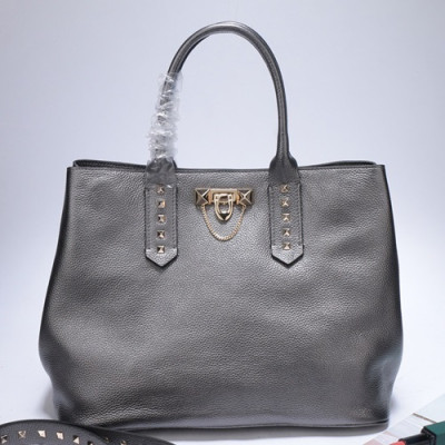 Valentino 2019 Leather Rockstud Tote Shoudler Bag,35CM - 발렌티노 2019 레더 락스터드 토트 숄더백,VTB0094,35CM,다크그레이