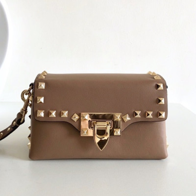 Valentino 2019 Leather Rockstud Mini Cross Bag,16.5CM - 발렌티노 2019 레더 락스터드 미니 크로스백,0045 - VTB0125,16.5CM,카키브라운