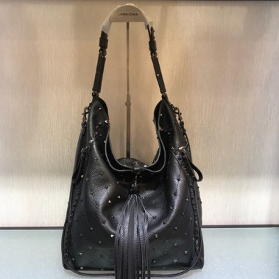 Valentino 2019 Leather  Rockstud Shoudler Bag,33CM - 발렌티노 2019 레더 락스터드 숄더백,VTB0136,33CM,블랙