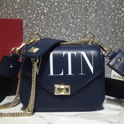 Valentino 2019 Leather Garavani Rockstud Chain Shoudler Bag,19/23CM - 발렌티노 2019 레더 가라바니 락스터드 체인 숄더백,VTB0154,19/23CM,네이비