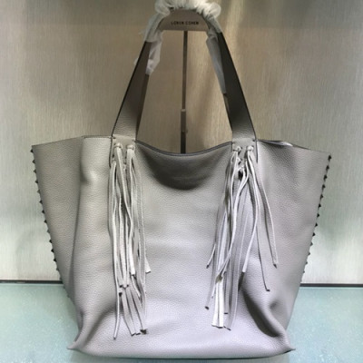 Valentino 2019 Leather Tassel Tote Shoulder Shopper Bag,33CM - 발렌티노 2019 레더 태슬 토트 숄더 쇼퍼백,VTB0181,33CM,그레이