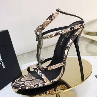 Saint Laurent 2019 Womens Metal Logo Strap High-heel Sandal - 입생로랑 여성 메탈로고 스트랩 하이힐 샌달 Ysl0053x.Size(220 - 255).베이지