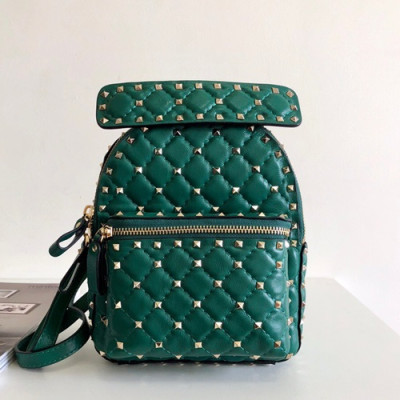 Valentino 2019 Leather Garavani Ruckstud Spike Mini Back Pack ,20.5CM - 발렌티노 2019 레더 가라바니 락스터드 스파이크 미니 백팩,VTB0223,20.5CM,그린