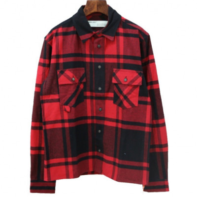 Off white 2019 Mm/Wm Basic Logo Cotton Check Shirt - 오프화이트 남자 베이직 로고 코튼 체크셔츠 Off0074x.Size(xs - l).레드